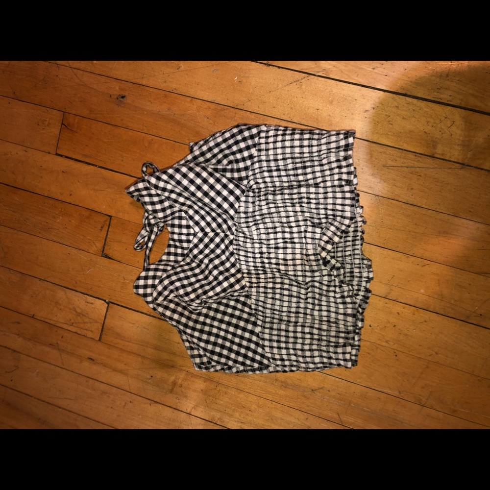 Checkered halter top